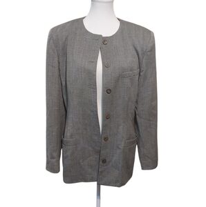 Chic Grey Wool Liz Claiborne Blazer Size 12